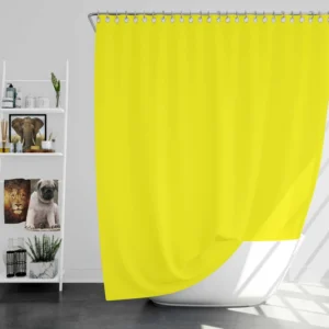 Bright Yellow Solid Color Shower Curtain