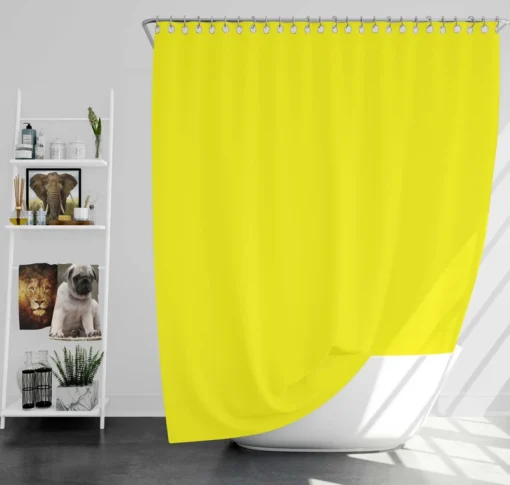 Bright Yellow Solid Color Shower Curtain