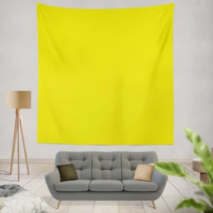 Bright Yellow Solid Color Wall Tapestry