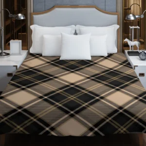 Brown Black Scottish Plaid Duvet Cover