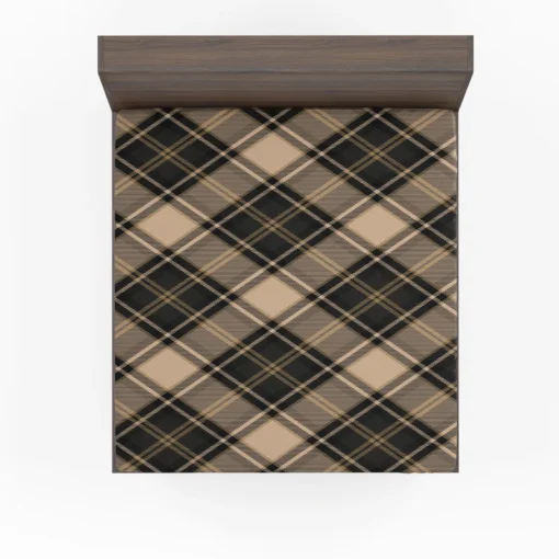 Brown Black Scottish Plaid Fitted Sheet