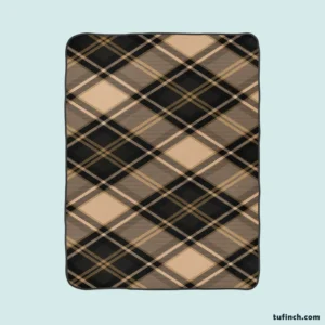 Brown Black Scottish Plaid Fleece Blanket 1