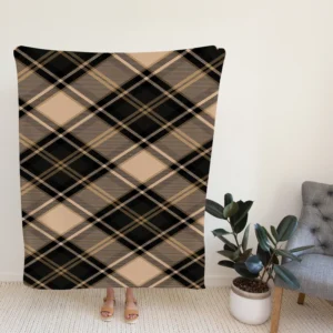 Brown Black Scottish Plaid Fleece Blanket