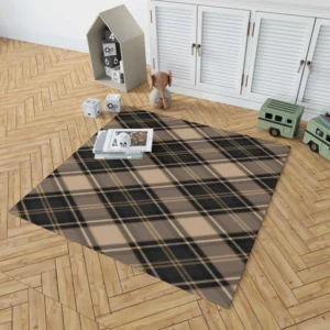 Brown Black Scottish Plaid Rug 1