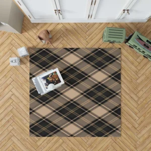 Brown Black Scottish Plaid Rug