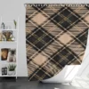 Brown Black Scottish Plaid Shower Curtain