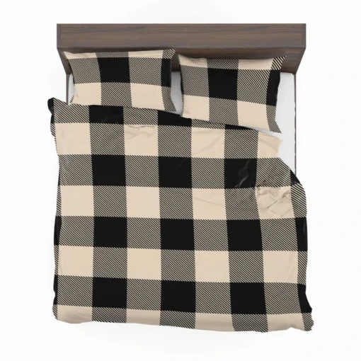 Buffalo Check Black Dairy Cream pattern Bedding Set 2