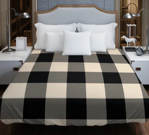 Buffalo Check Black Dairy Cream pattern Duvet Cover