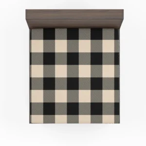 Buffalo Check Black Dairy Cream pattern Fitted Sheet