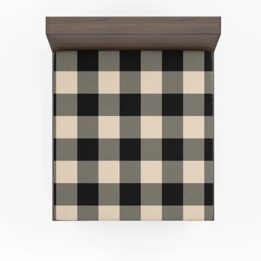 Buffalo Check Black Dairy Cream pattern Fitted Sheet