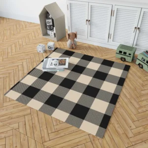 Buffalo Check Black Dairy Cream pattern Rug 1