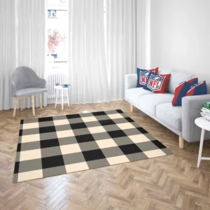 Buffalo Check Black Dairy Cream pattern Rug 2