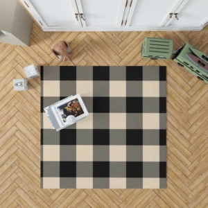 Buffalo Check Black Dairy Cream pattern Rug