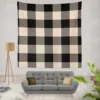 Buffalo Check Black Dairy Cream pattern Wall Tapestry