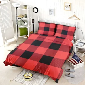 Buffalo Plaid Red Black Bedding Set