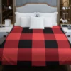 Buffalo Plaid Red Black Duvet Cover