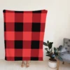 Buffalo Plaid Red Black Fleece Blanket