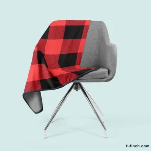 Buffalo Plaid Red Black Fleece Blanket 2