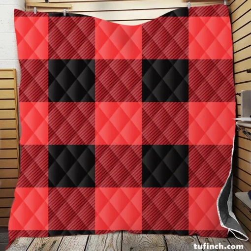 Buffalo Plaid Red Black Quilt Blanket