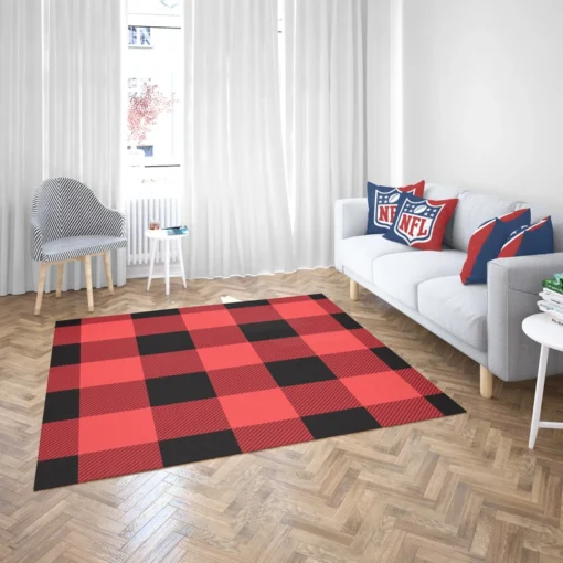 Buffalo Plaid Red Black Rug 2