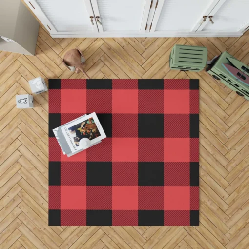 Buffalo Plaid Red Black Rug