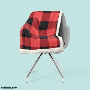 Buffalo Plaid Red Black Sherpa Fleece Blanket 2