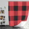 Buffalo Plaid Red Black Shower Curtain