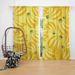 Bunch Of Banana Fruit Curtain