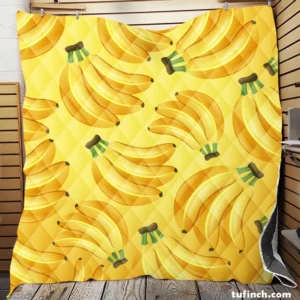 Bunch Of Banana Fruit Quilt Blanket