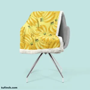 Bunch Of Banana Fruit Sherpa Fleece Blanket 2