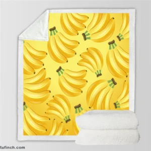 Bunch Of Banana Fruit Sherpa Fleece Blanket