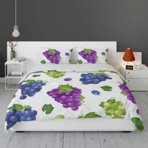 Bunch Of Green Purple Grapes Bedding Set 1