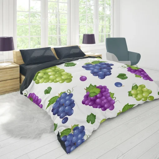 Bunch Of Green Purple Grapes Duvet Cover 1