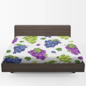 Bunch Of Green Purple Grapes Fitted Sheet 1