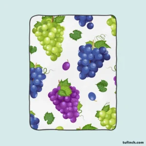 Bunch Of Green Purple Grapes Fleece Blanket 1