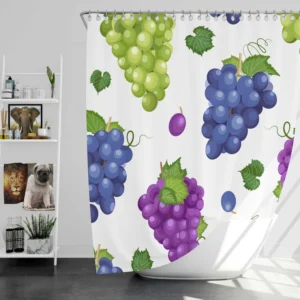 Bunch Of Green Purple Grapes Shower Curtain