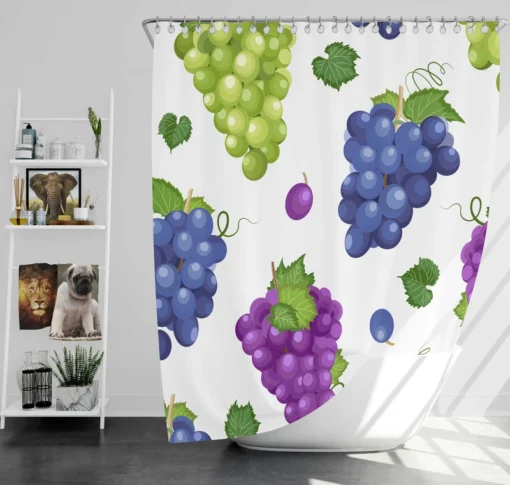 Bunch Of Green Purple Grapes Shower Curtain