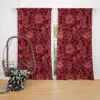 Burgundy Floral Design Curtain