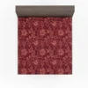 Burgundy Floral Design Fitted Sheet