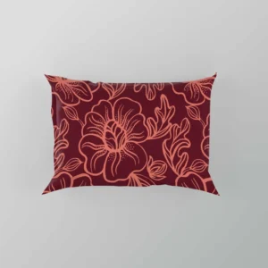 Burgundy Floral Design Pillow Case