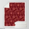 Burgundy Floral Design Sherpa Fleece Blanket