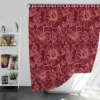 Burgundy Floral Design Shower Curtain