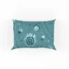 Cadet Blue Monochromatic Floral Pattern Pillow Case