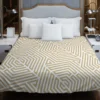 Camel Brown Abstract Geometric Pattern Duvet Cover