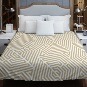 Camel Brown Abstract Geometric Pattern Duvet Cover