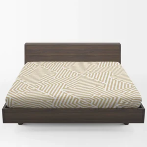 Camel Brown Abstract Geometric Pattern Fitted Sheet 1