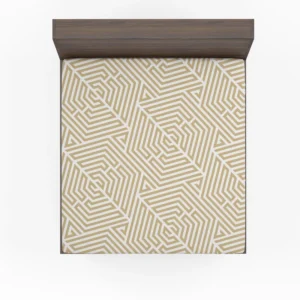 Camel Brown Abstract Geometric Pattern Fitted Sheet