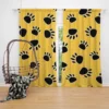 Cartoon Bear Footprints Curtain