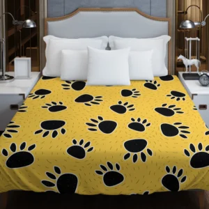 Cartoon Bear Footprints Duvet Cover