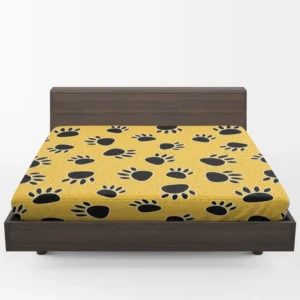 Cartoon Bear Footprints Fitted Sheet 1